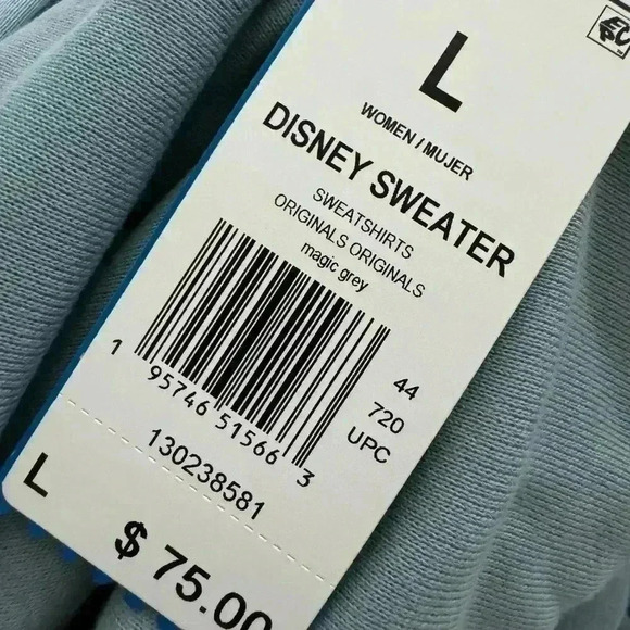 NWT ADIDAS LOOSE DISNEY astronauts outer space SWEATSHIRT in dusty blue - Picture 11 of 11